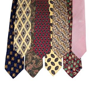 Robert Talbott Mens Tie Lot (8) Silk Multicolor Geometric Paisley Classic Size
